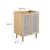 Nash 24" Perforated Metal Bathroom Vanity Cabinet (Sink Basin Not Included) in Oak