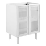 Nash 24" Perforated Metal Bathroom Vanity Cabinet (Sink Basin Not Included) in White