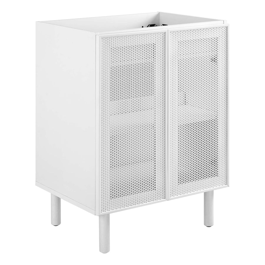 Nash 24" Perforated Metal Bathroom Vanity Cabinet (Sink Basin Not Included) in White
