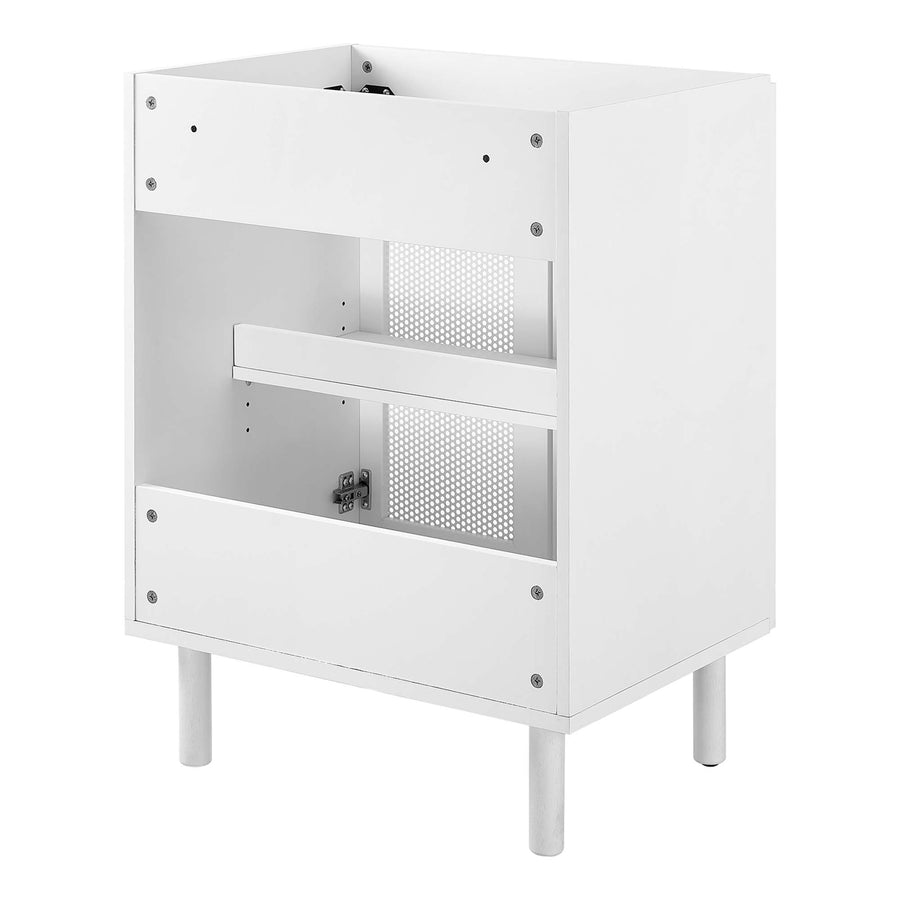 Nash 24" Perforated Metal Bathroom Vanity Cabinet (Sink Basin Not Included) in White