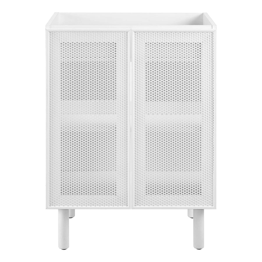 Nash 24" Perforated Metal Bathroom Vanity Cabinet (Sink Basin Not Included) in White