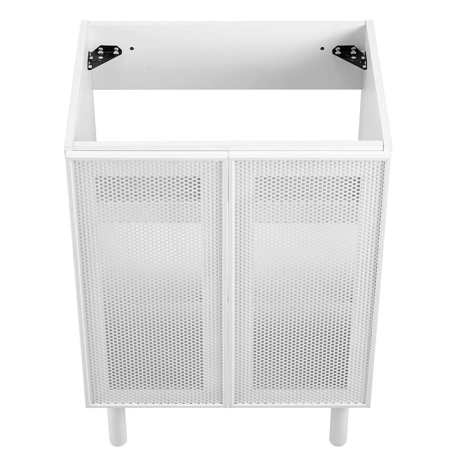 Nash 24" Perforated Metal Bathroom Vanity Cabinet (Sink Basin Not Included) in White