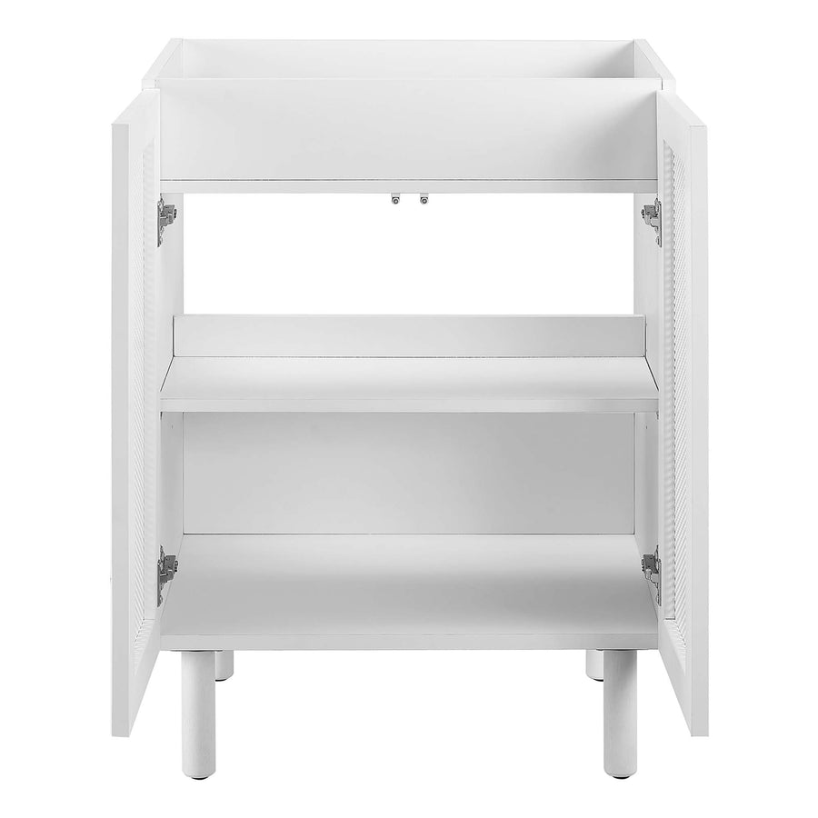 Nash 24" Perforated Metal Bathroom Vanity Cabinet (Sink Basin Not Included) in White