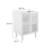 Nash 24" Perforated Metal Bathroom Vanity Cabinet (Sink Basin Not Included) in White