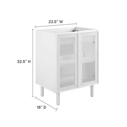 Calla 24" Perforated Metal Bathroom Vanity Cabinet (Sink Basin Not Included) in White