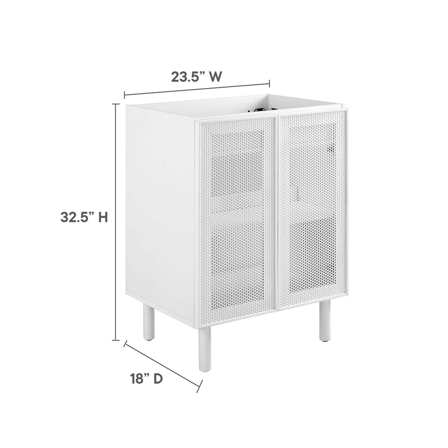 Nash 24" Perforated Metal Bathroom Vanity Cabinet (Sink Basin Not Included) in White