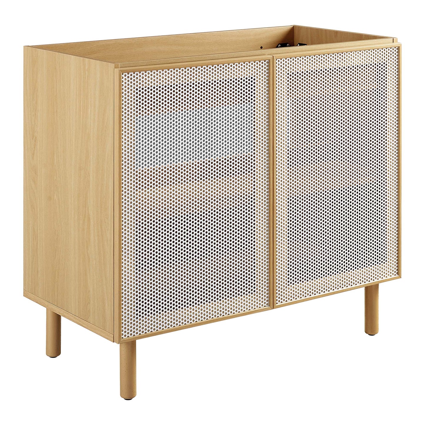Calla 36" Perforated Metal Bathroom Vanity Cabinet (Sink Basin Not Included) by Furniture For America