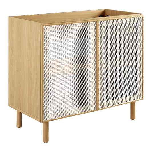 Calla 36" Perforated Metal Bathroom Vanity Cabinet (Sink Basin Not Included) by Furniture For America