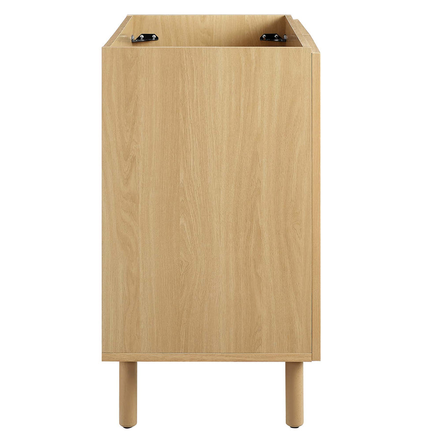 Nash 36" Perforated Metal Bathroom Vanity Cabinet (Sink Basin Not Included) in Oak