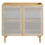 Nash 36" Perforated Metal Bathroom Vanity Cabinet (Sink Basin Not Included) in Oak