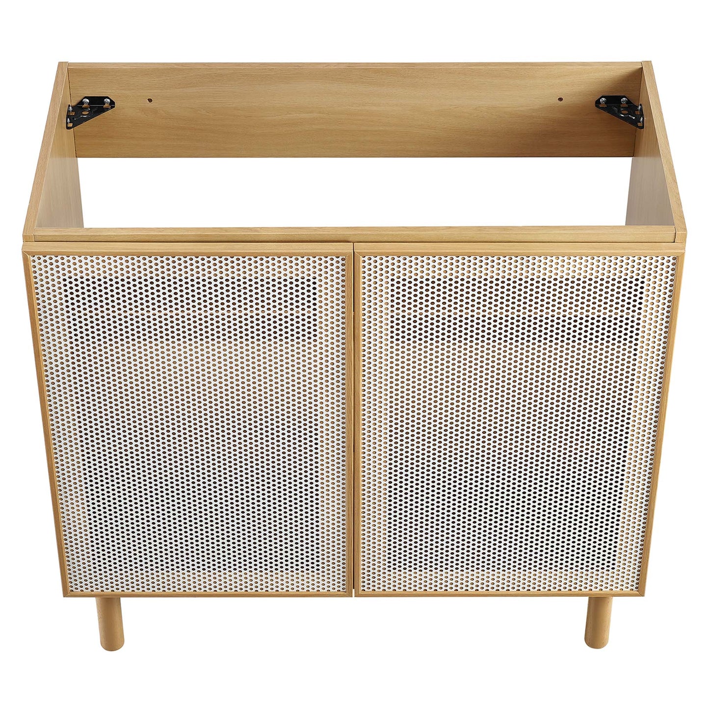 Calla 36" Perforated Metal Bathroom Vanity Cabinet (Sink Basin Not Included) by Furniture For America