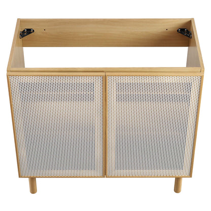 Calla 36" Perforated Metal Bathroom Vanity Cabinet (Sink Basin Not Included) by Furniture For America