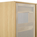 Nash 36" Perforated Metal Bathroom Vanity Cabinet (Sink Basin Not Included) in Oak