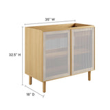 Nash 36" Perforated Metal Bathroom Vanity Cabinet (Sink Basin Not Included) in Oak