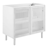Nash 36" Perforated Metal Bathroom Vanity Cabinet (Sink Basin Not Included) in White