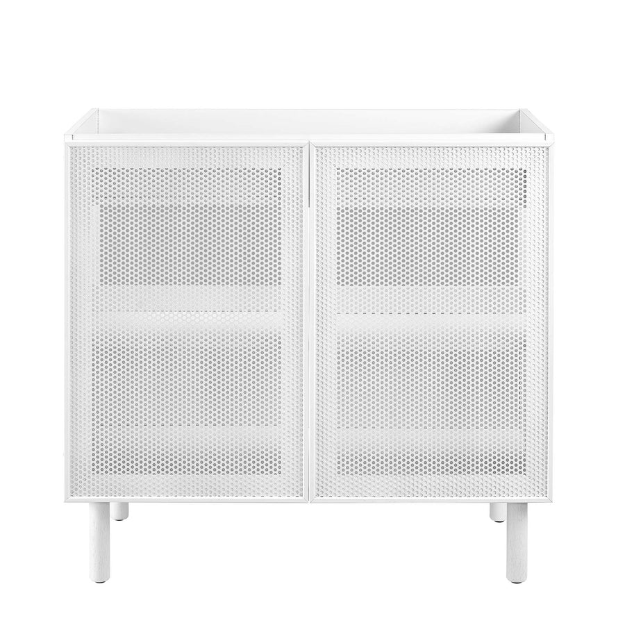 Nash 36" Perforated Metal Bathroom Vanity Cabinet (Sink Basin Not Included) in White
