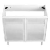 Nash 36" Perforated Metal Bathroom Vanity Cabinet (Sink Basin Not Included) in White