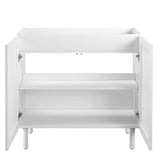 Nash 36" Perforated Metal Bathroom Vanity Cabinet (Sink Basin Not Included) in White