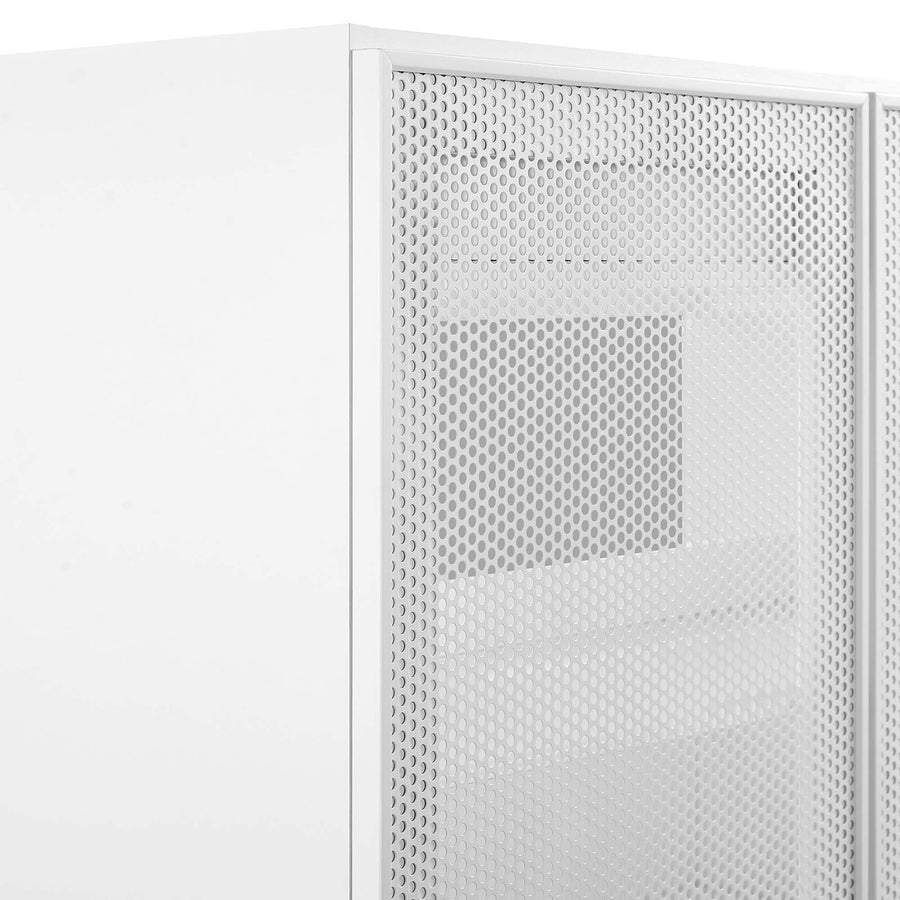 Nash 36" Perforated Metal Bathroom Vanity Cabinet (Sink Basin Not Included) in White