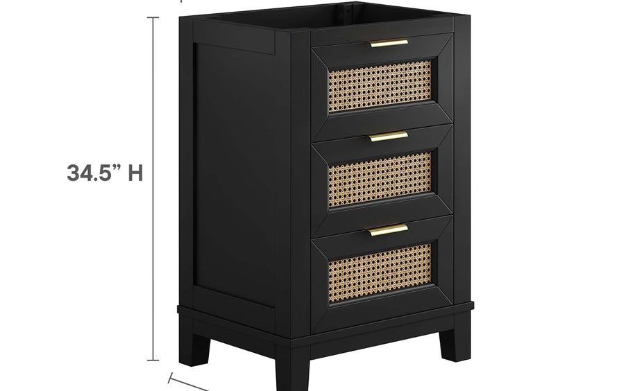 Tobin 24" Solid Wood Bathroom Vanity Cabinet (Sink Basin Not Included) in Black