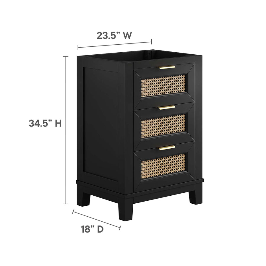 Tobin 24" Solid Wood Bathroom Vanity Cabinet (Sink Basin Not Included) in Black