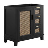 Tobin 36" Solid Wood Bathroom Vanity Cabinet (Sink Basin Not Included) in Black