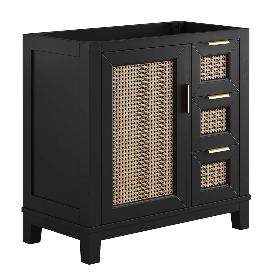 Tobin 36" Solid Wood Bathroom Vanity Cabinet (Sink Basin Not Included) in Black