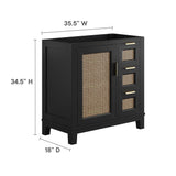Tobin 36" Solid Wood Bathroom Vanity Cabinet (Sink Basin Not Included) in Black