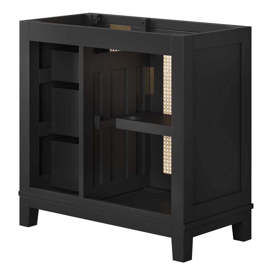 Tobin 36" Solid Wood Bathroom Vanity Cabinet (Sink Basin Not Included) in Black