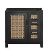 Tobin 36" Solid Wood Bathroom Vanity Cabinet (Sink Basin Not Included) in Black