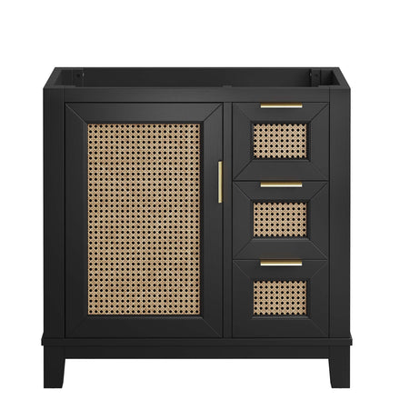 Dixie 36" Solid Wood Bathroom Vanity Cabinet (Sink Basin Not Included) in Black
