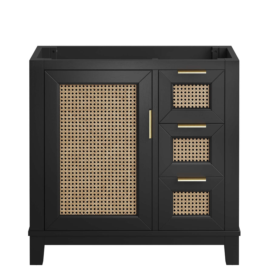 Tobin 36" Solid Wood Bathroom Vanity Cabinet (Sink Basin Not Included) in Black