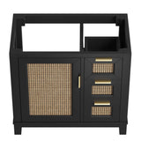 Tobin 36" Solid Wood Bathroom Vanity Cabinet (Sink Basin Not Included) in Black