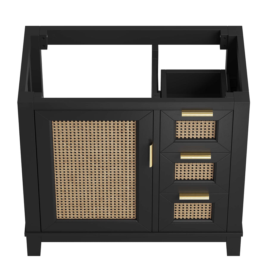 Tobin 36" Solid Wood Bathroom Vanity Cabinet (Sink Basin Not Included) in Black