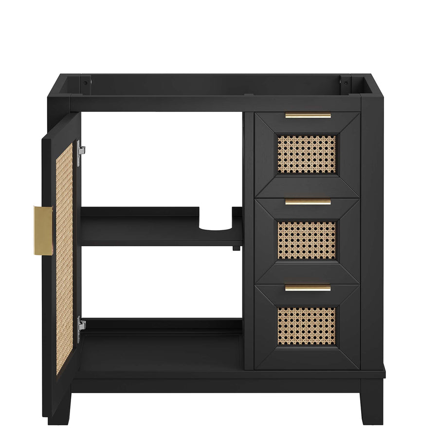 Tobin 36" Solid Wood Bathroom Vanity Cabinet (Sink Basin Not Included) in Black