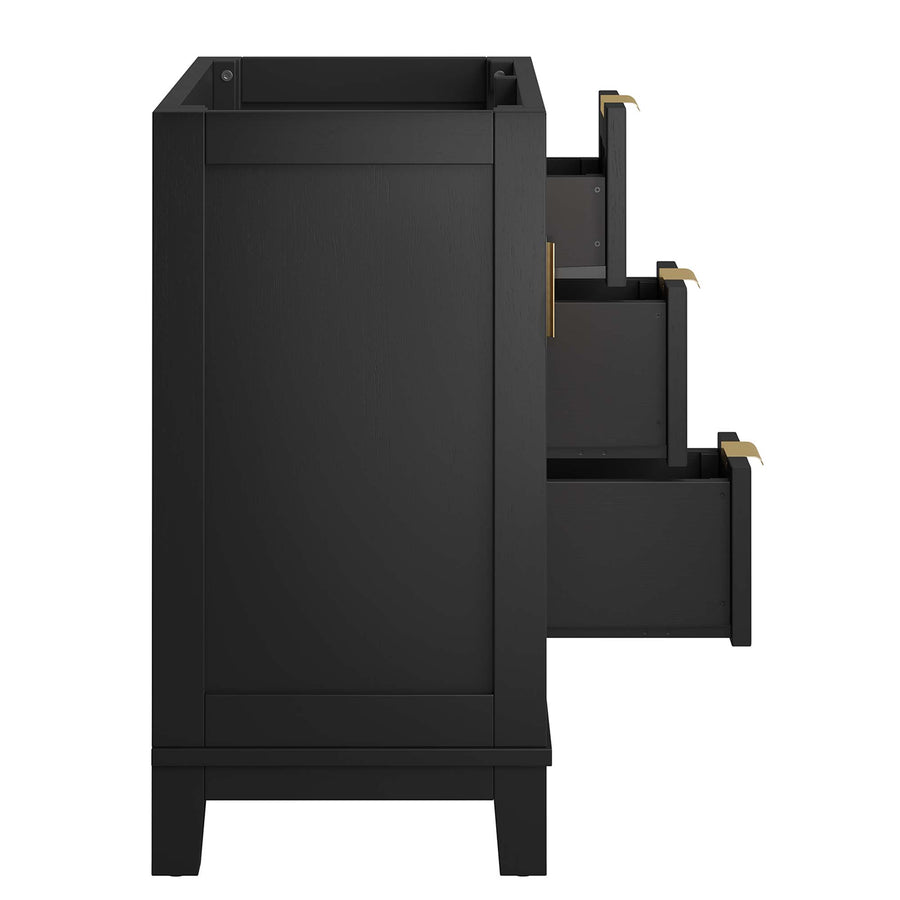 Tobin 36" Solid Wood Bathroom Vanity Cabinet (Sink Basin Not Included) in Black