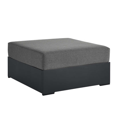 Tahoe Outdoor Patio Powder-Coated Aluminum Ottoman by Furniture For America