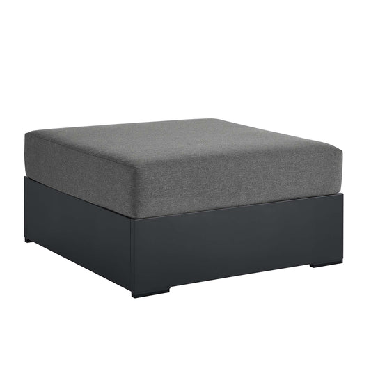 Tahoe Outdoor Patio Powder-Coated Aluminum Ottoman by Furniture For America