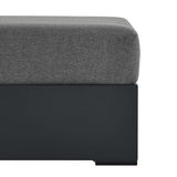Aspen Outdoor Patio Powder-Coated Aluminum Ottoman in Gray Charcoal