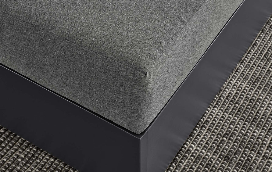 Aspen Outdoor Patio Powder-Coated Aluminum Ottoman in Gray Charcoal