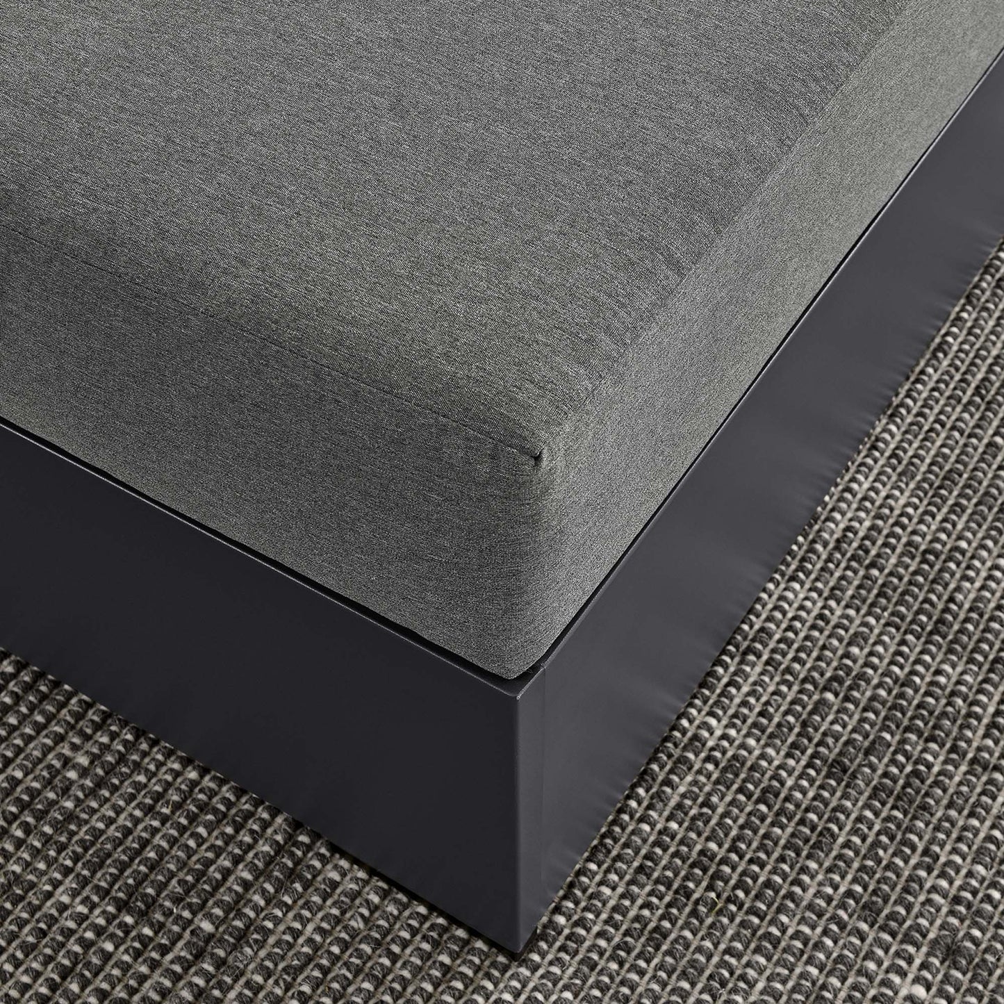 Tahoe Outdoor Patio Powder-Coated Aluminum Ottoman by Furniture For America
