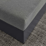 Aspen Outdoor Patio Powder-Coated Aluminum Ottoman in Gray Charcoal