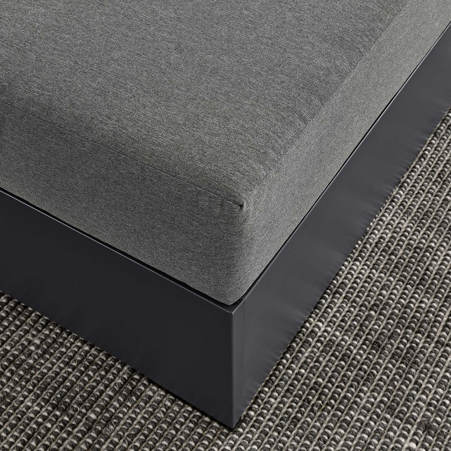 Aspen Outdoor Patio Powder-Coated Aluminum Ottoman in Gray Charcoal