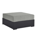 Aspen Outdoor Patio Powder-Coated Aluminum Ottoman in Gray Gray