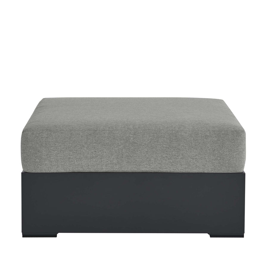 Aspen Outdoor Patio Powder-Coated Aluminum Ottoman in Gray Gray