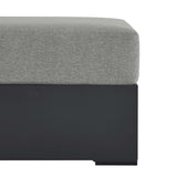 Aspen Outdoor Patio Powder-Coated Aluminum Ottoman in Gray Gray