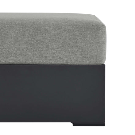 Tahoe Outdoor Patio Powder-Coated Aluminum Ottoman in Gray Gray