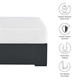 Aspen Outdoor Patio Powder-Coated Aluminum Ottoman in Gray White