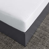 Aspen Outdoor Patio Powder-Coated Aluminum Ottoman in Gray White