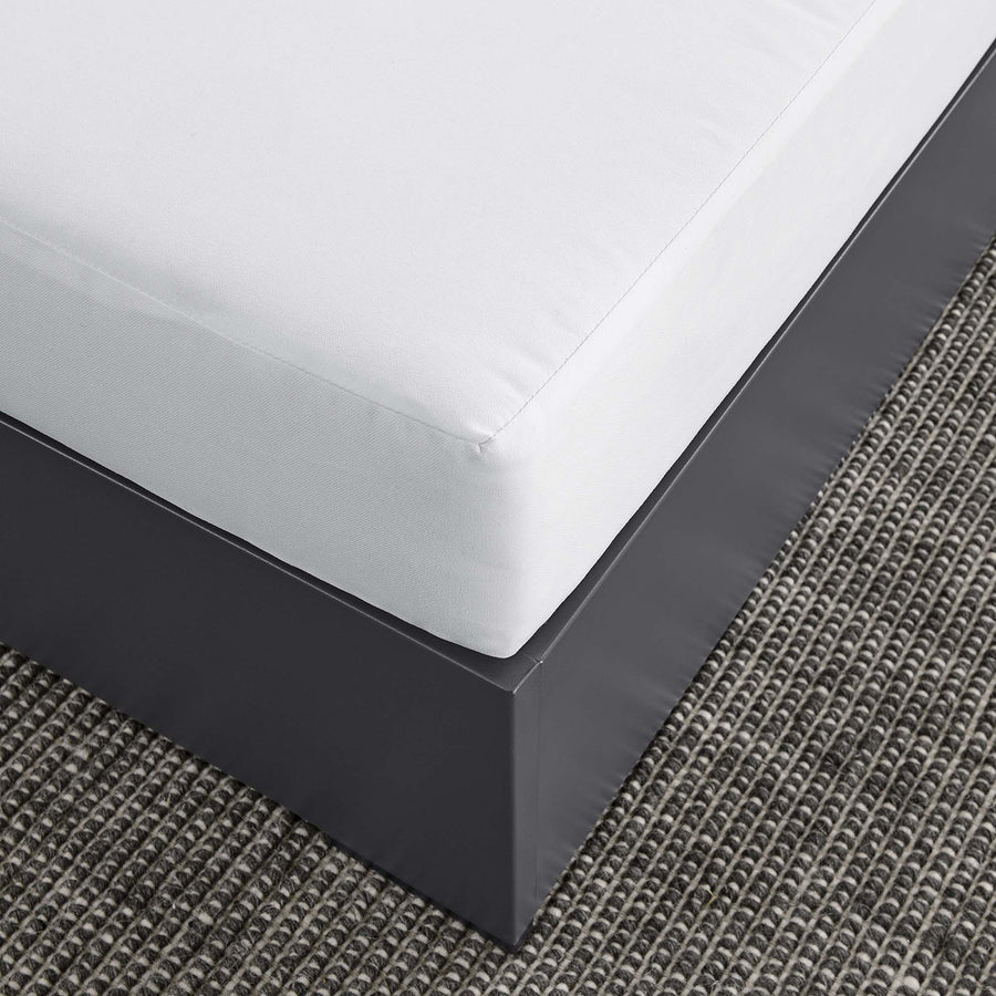 Aspen Outdoor Patio Powder-Coated Aluminum Ottoman in Gray White